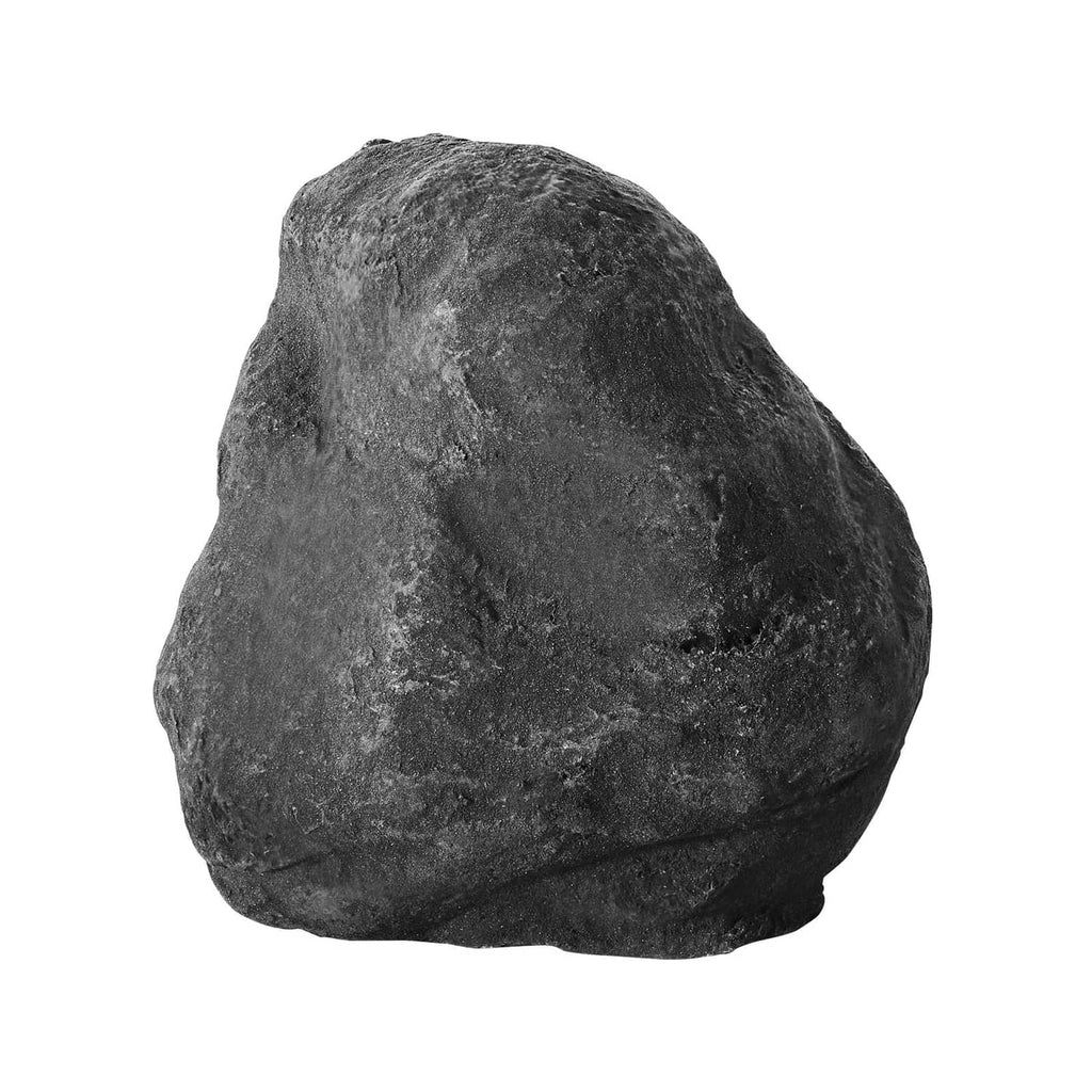 Single large dark gray lava fire stone with rugged textured surface for fire pits