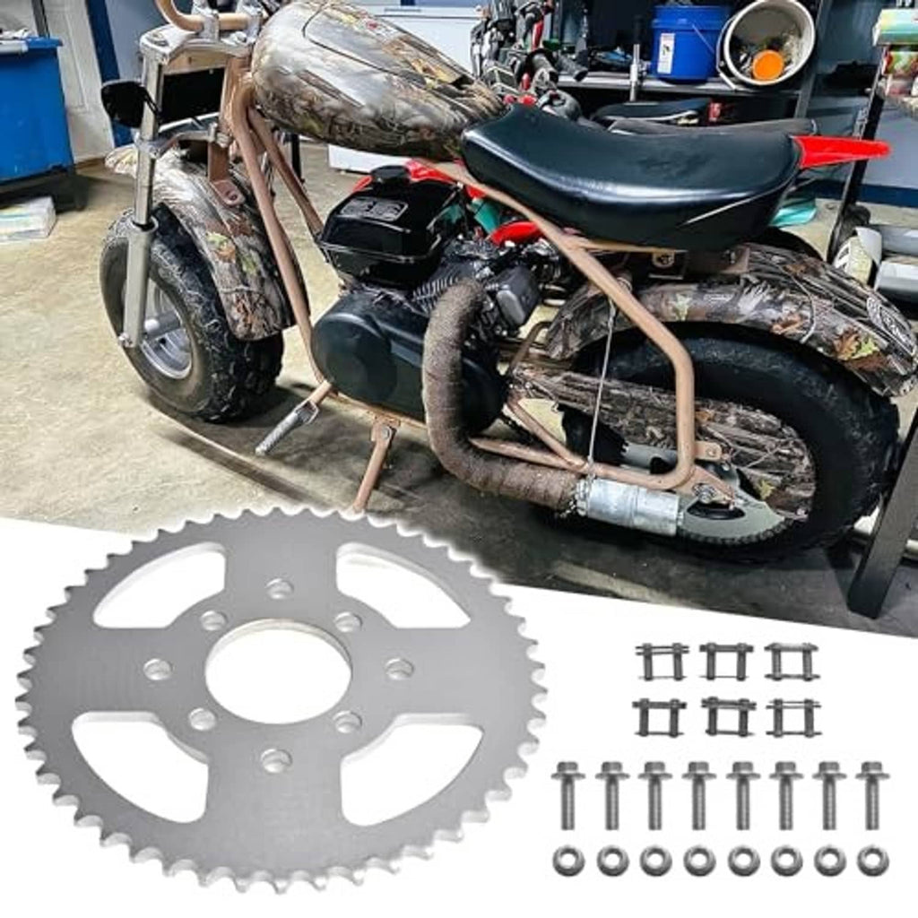 Steel chain sprocket kit with bolts and washers, 48 teeth and 8 holes