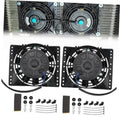 Two black 6-inch cooling fans with push-pull style mounts and cables, radiator kit