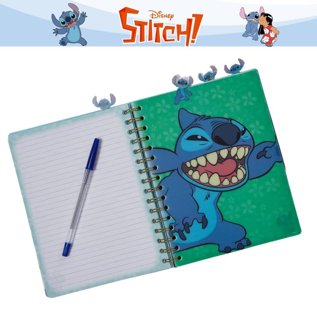 Lilo & Stitch spiral notebook with lined interior and green character cover