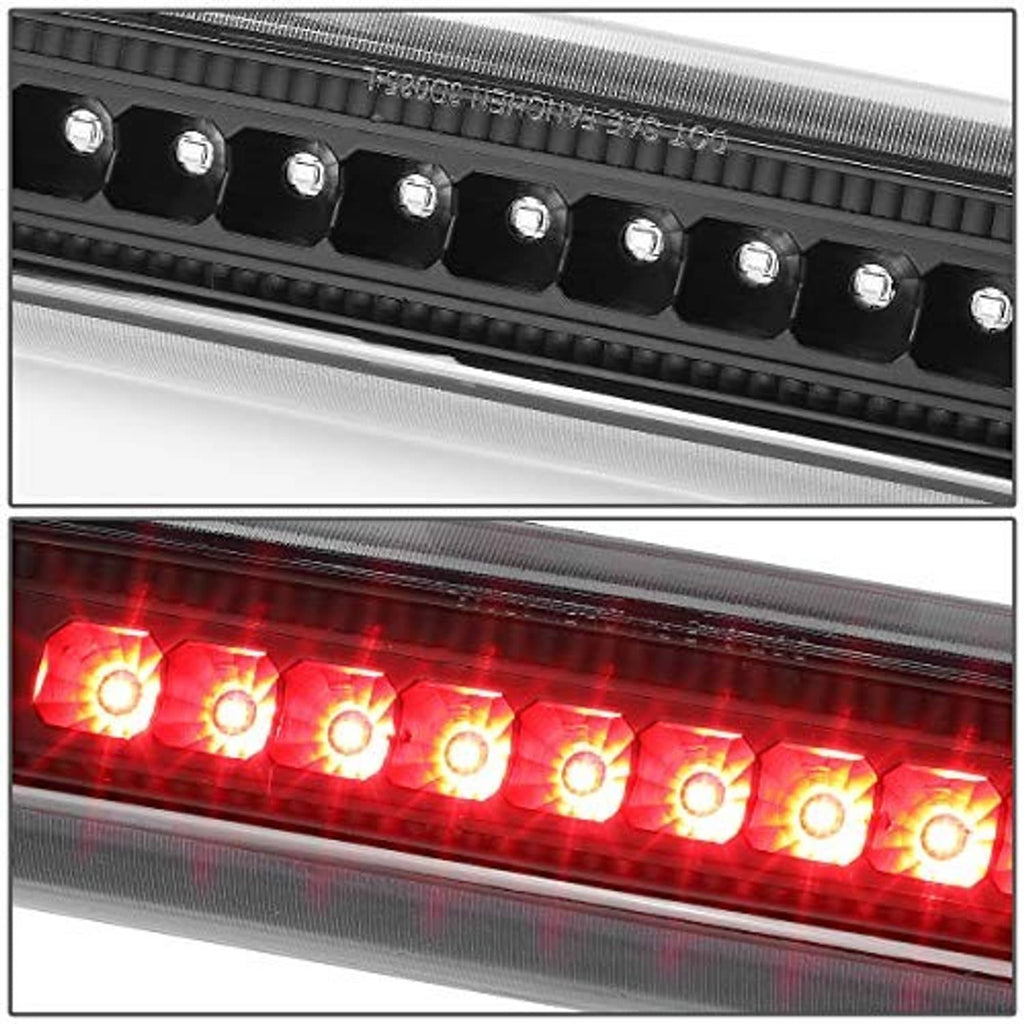 LED third brake light showing clear lens and red LED strip inside black housing