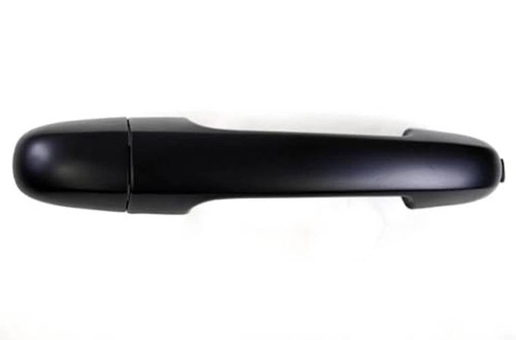 Exterior outside door handle, primed black curved lever with mounting base