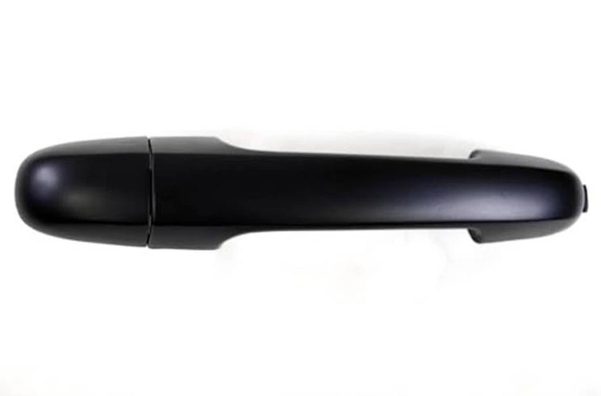 Exterior outside door handle, primed black curved lever with mounting base
