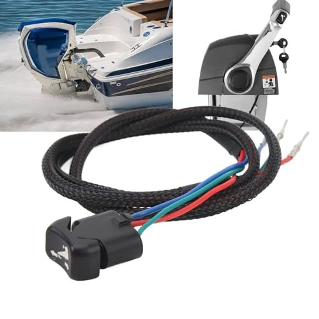 Outboard trim tilt switch wiring harness with black switch module and multicolor cables