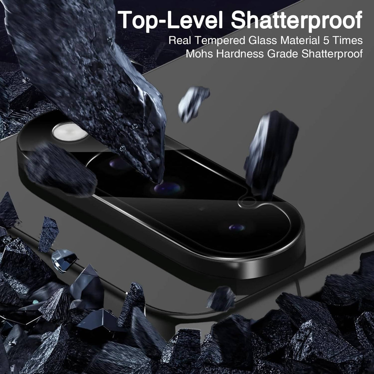Shatterproof tempered glass camera lens protector film, impact-resistant cover