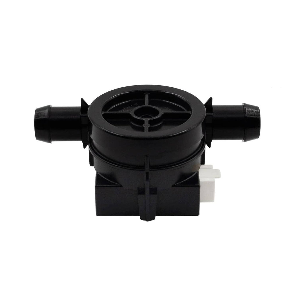 Black inlet flow meter replacement with circular vented top and side hose nozzles