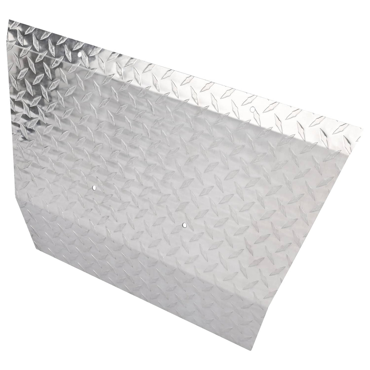 Aluminum diamond plate bumper cover panel with embossed pattern and mounting holes