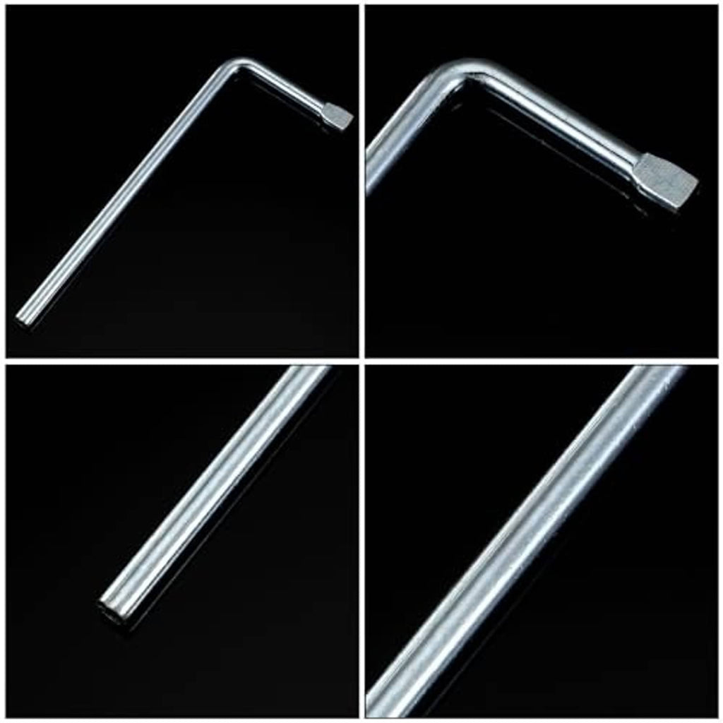 Set of L-handle tire chain wrench angles, silver steel with open end