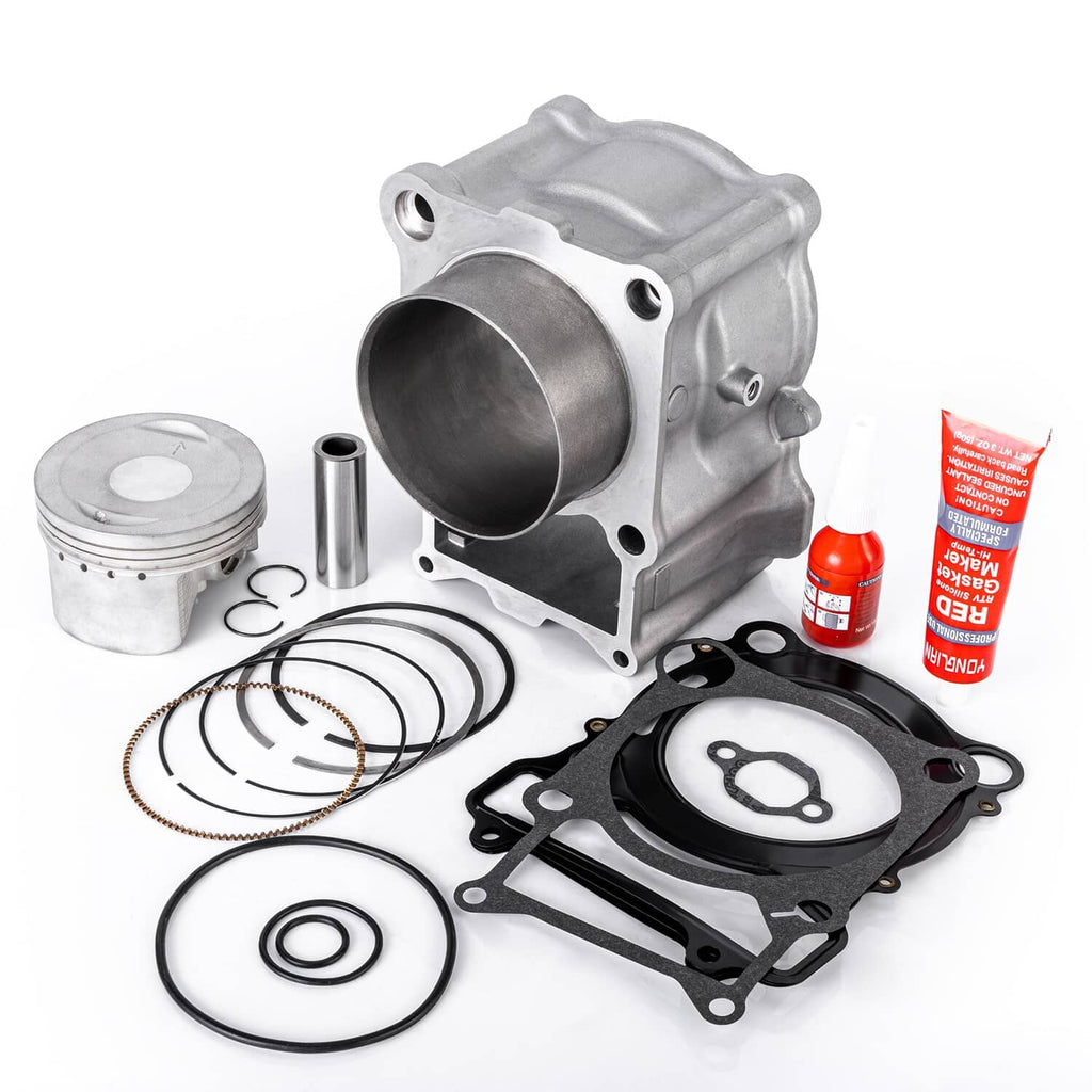 Engine cylinder top-end kit with piston, rings, wrist pin, and gaskets