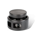 Black cord lock end spring stopper with metal screw insert