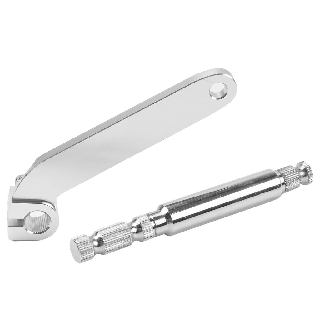 Motorcycle shifter lever bracket and chrome shaft assembly, side view