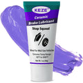 Ceramic brake lubricant tube with purple label and teal top stripe