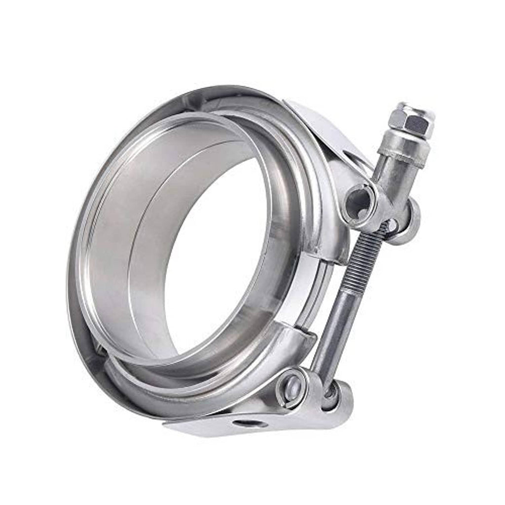 Stainless V-band clamp with inner ring and bolt-style tightening screw