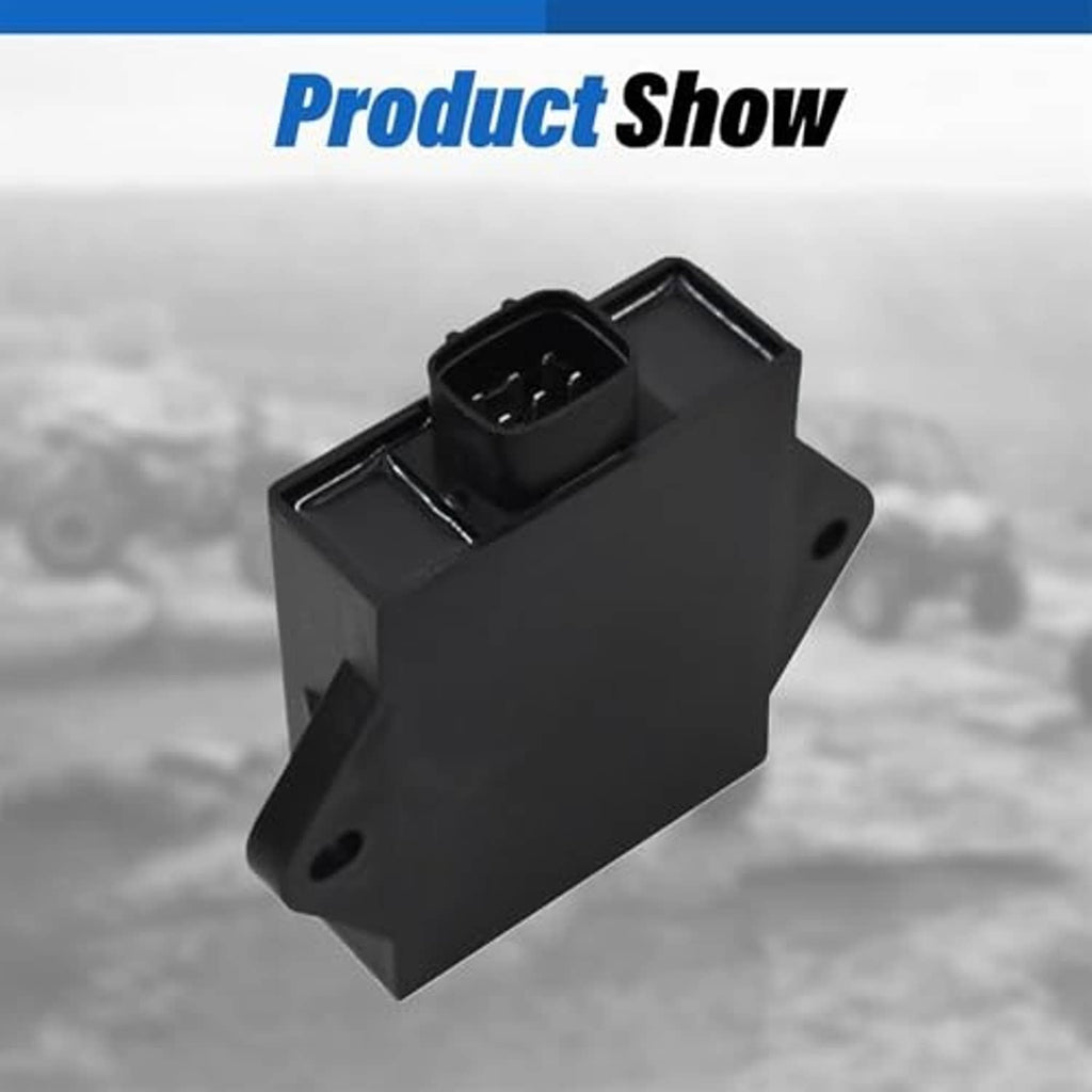 Black CDI ignition control module with visible multi-pin socket and mounting base