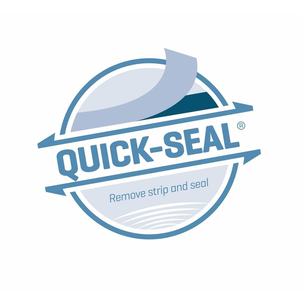 Quick-Seal self-seal instruction logo with remove strip and seal graphic