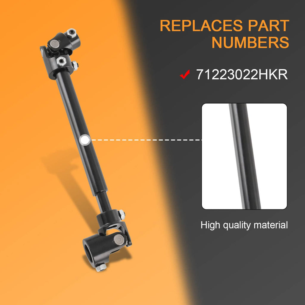 Steering shaft marked 71223022HKR, black shaft with two U-joints