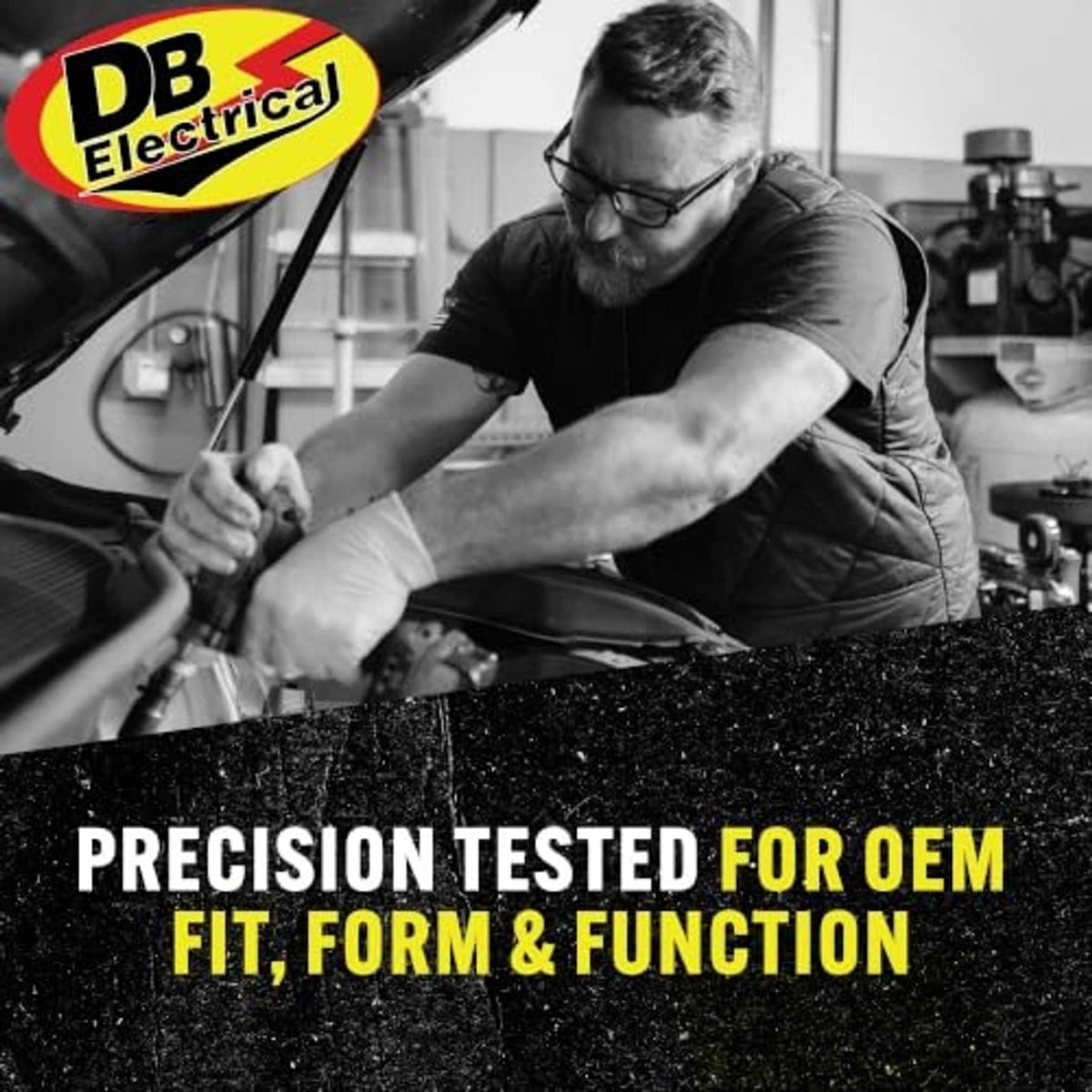 DB Electrical promotional banner showing mechanic working on engine bay