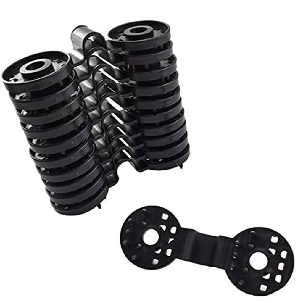 Black plastic shade net clips bundle with two-bar clip and round bases