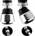 360 swivel faucet aerator sprayer with chrome and black body, front nozzle grille