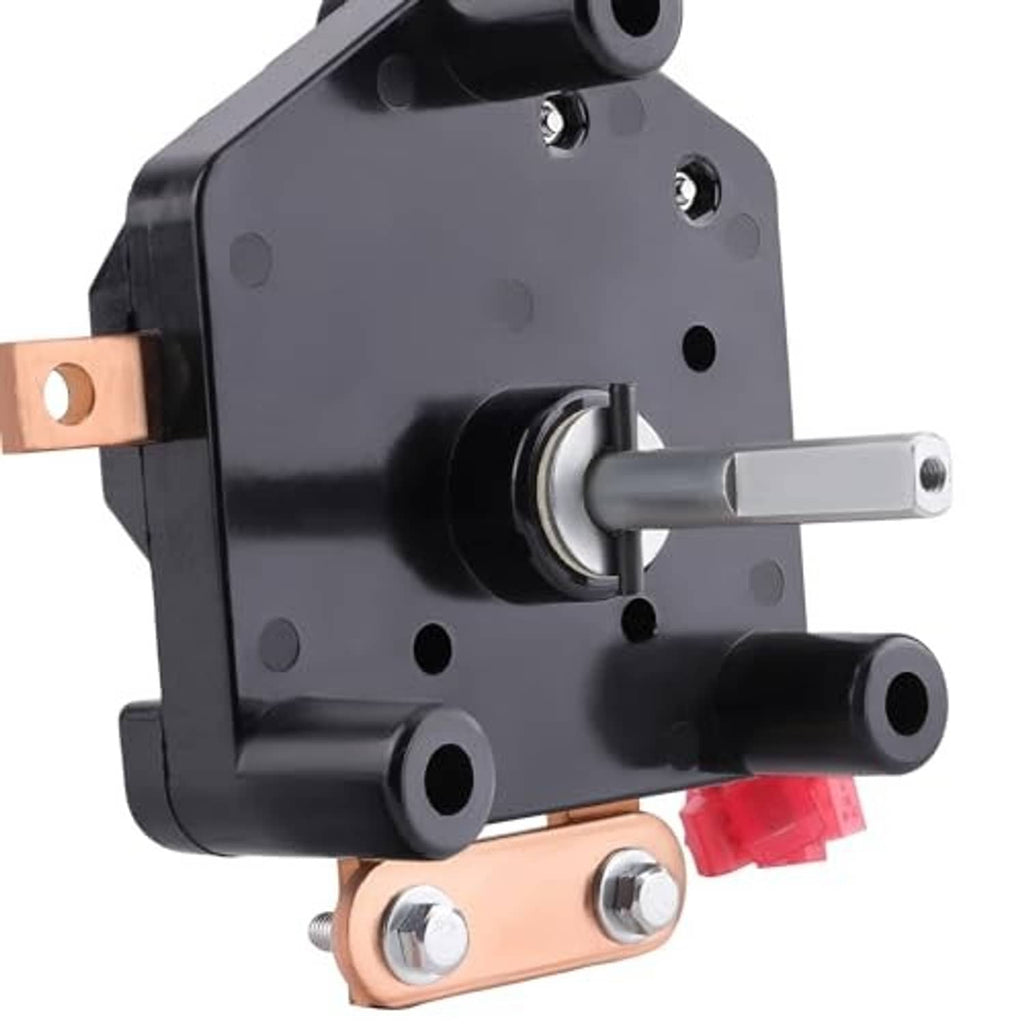Forward-reverse switch assembly close-up with lever handle and mounting bracket