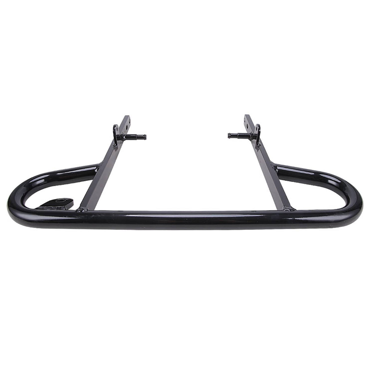 Black aluminum rear bumper guard with U-curve bar and side mounting brackets