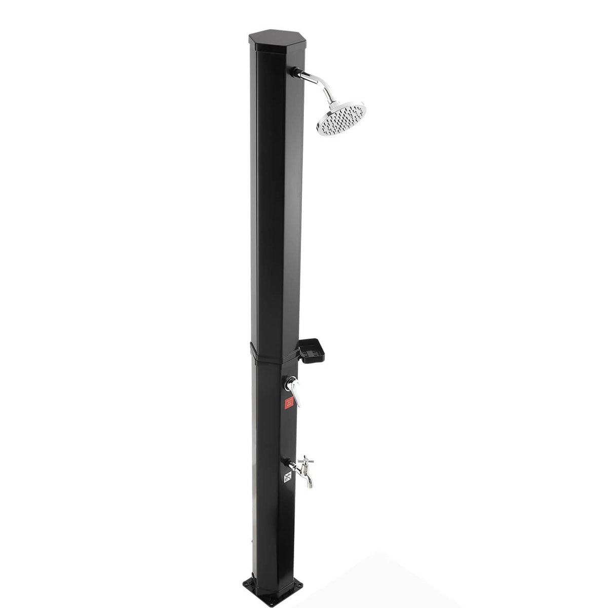 Uimoso solar outdoor shower column with handheld showerhead and side foot faucet controls