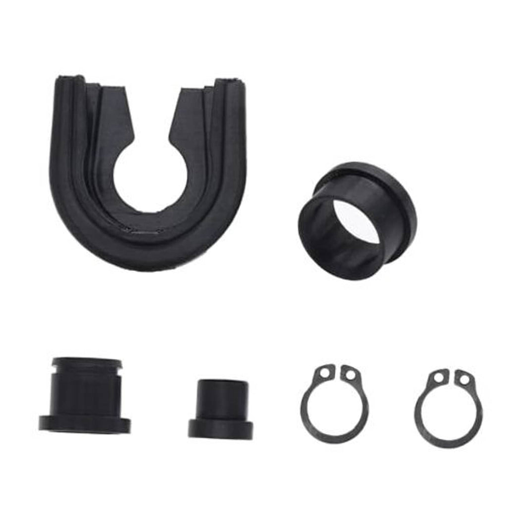 Manual transmission shift cable bushing kit, black U-shaped and round rubber bushings
