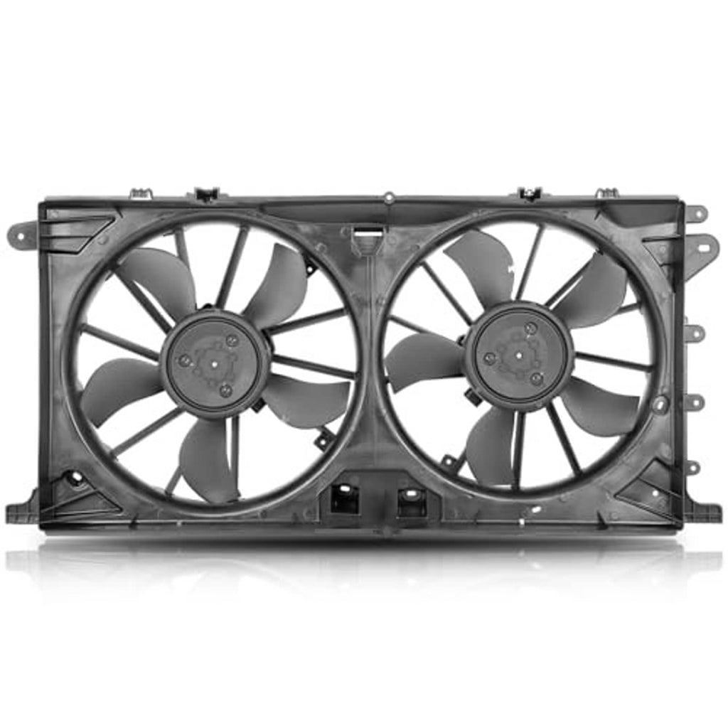 Dual engine cooling fans in black metal housing with mounting brackets on sides