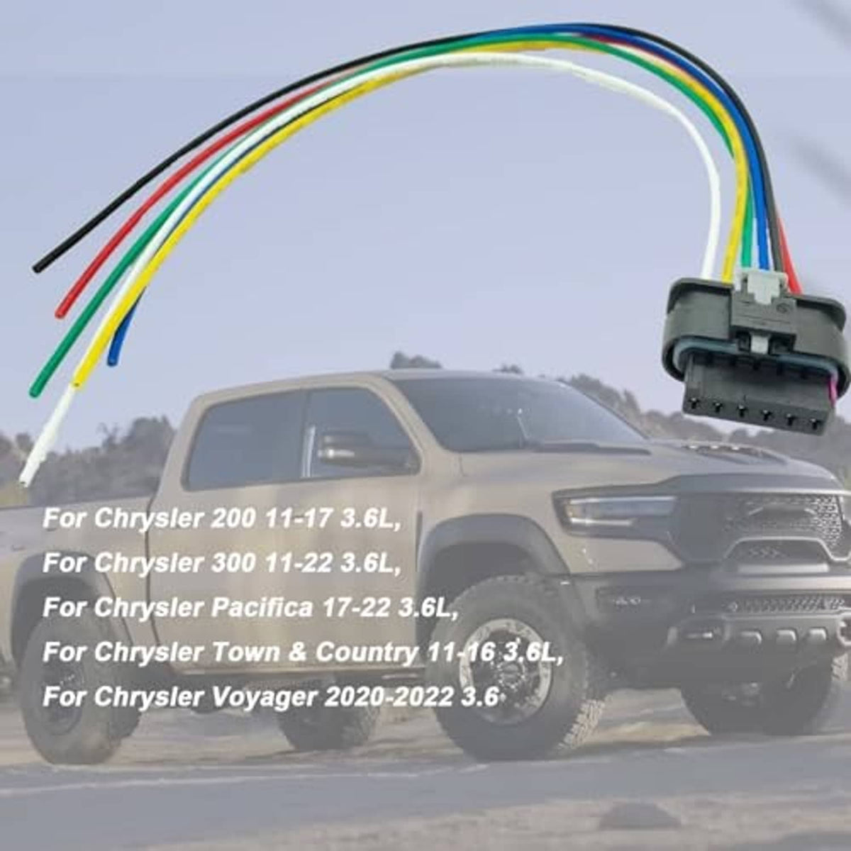 Wiring harness with black 6-pin throttle connector and multicolored leads