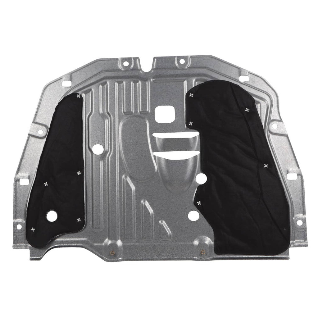Dark gray under car splash guard shield with mounting holes and central cutout