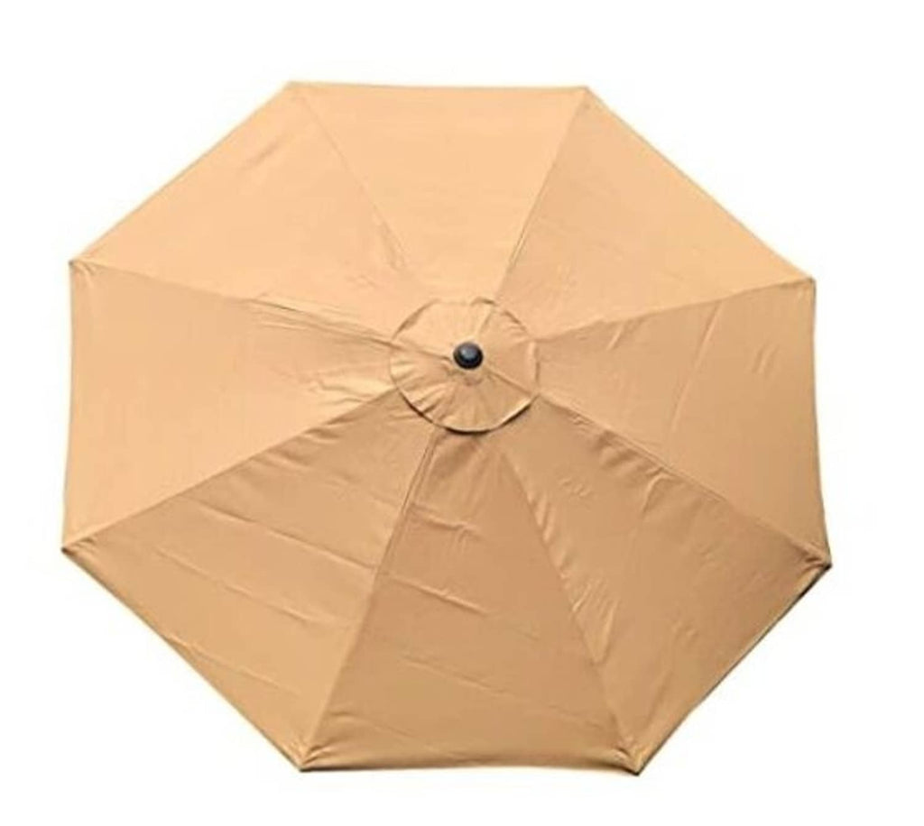 Sand patio umbrella canopy replacement with buttoned center and eight-panel design