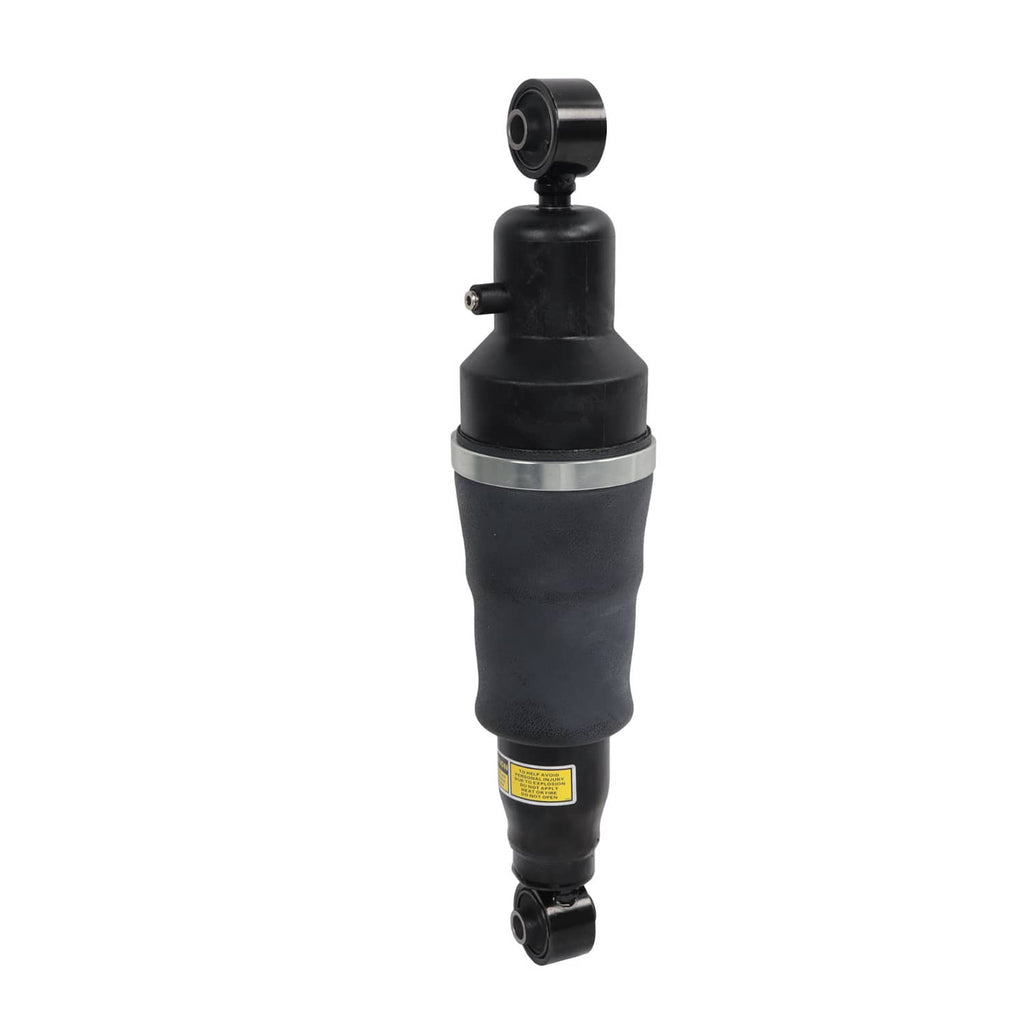 Pair of rear air suspension shock struts, rear view showing top yoke and bottom eye mount