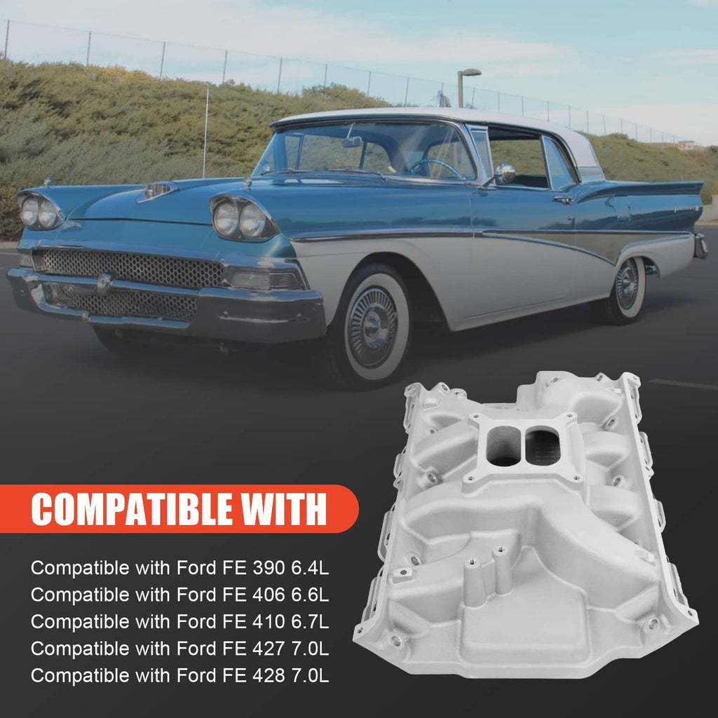 Aluminum intake manifold with open runner ports and mounting surface