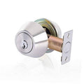 Stainless steel double-keyed deadbolt lock with round knob and side mounting plate