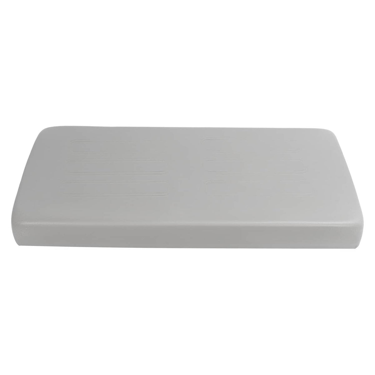 Light gray front seat bottom cushion, smooth molded seat top