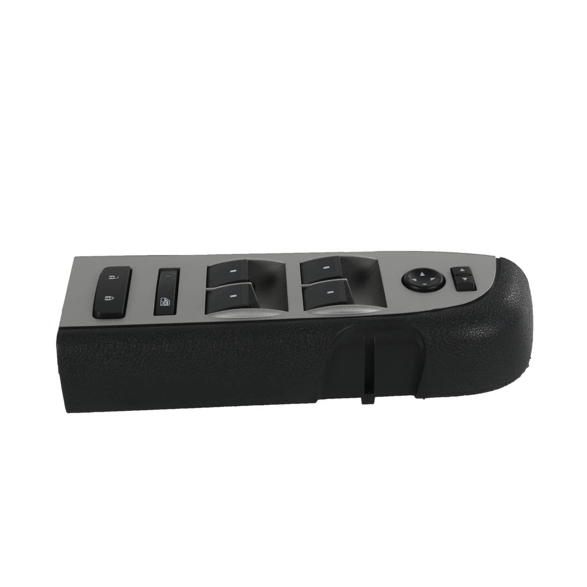 Master power window switch with black bezel and multi-button control panel.