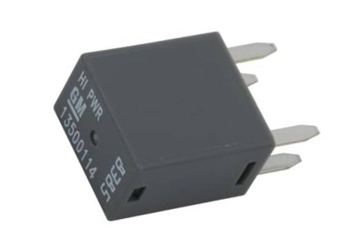 Dark gray multi-purpose relay with four metal pin terminals