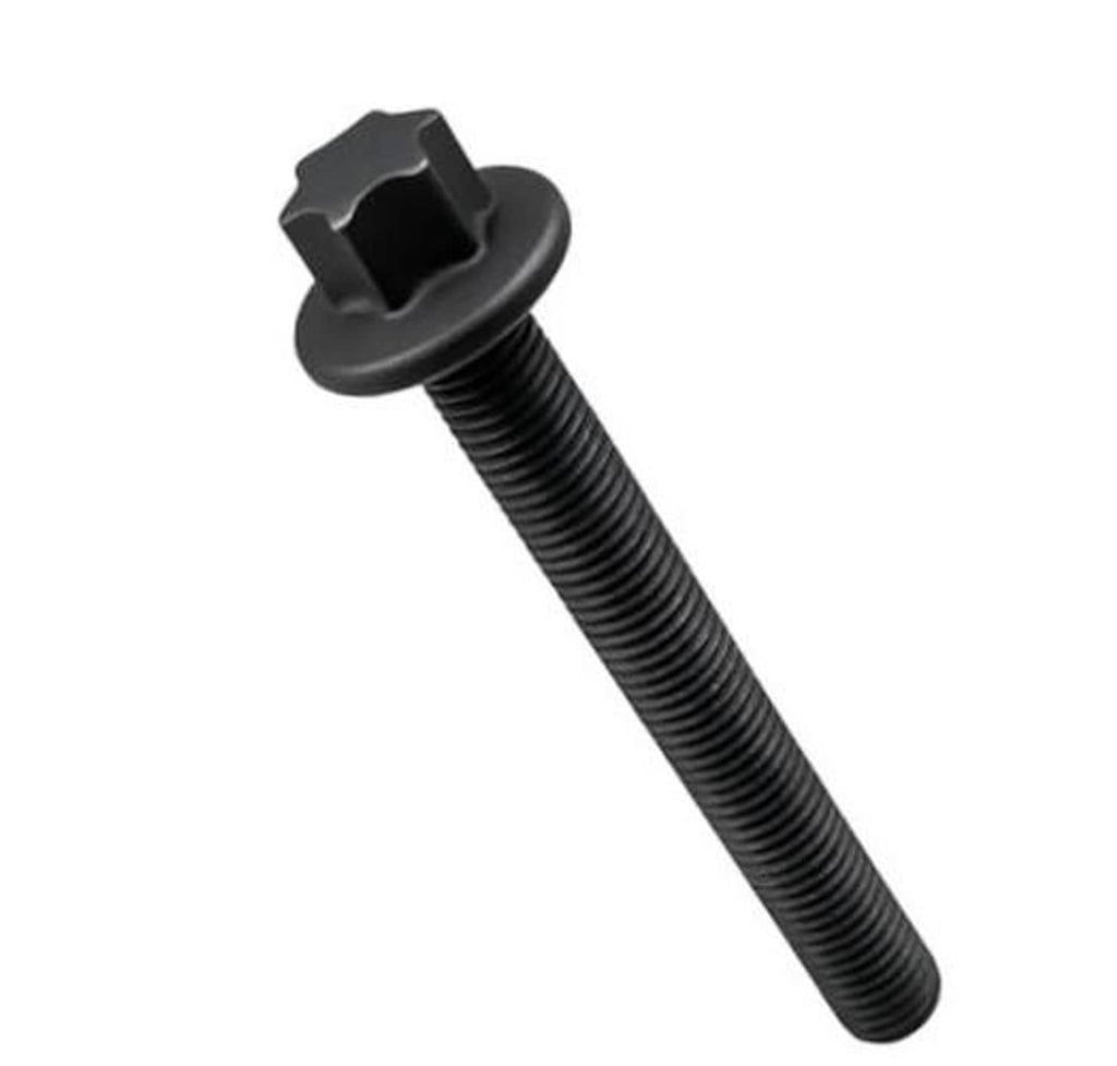 Black hex head cap screw bolt with threaded shaft, engine camshaft sprocket fastener