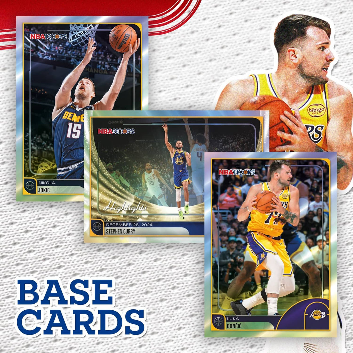 NBA Hoops 2025-26 base cards insert artwork featuring four basketball players