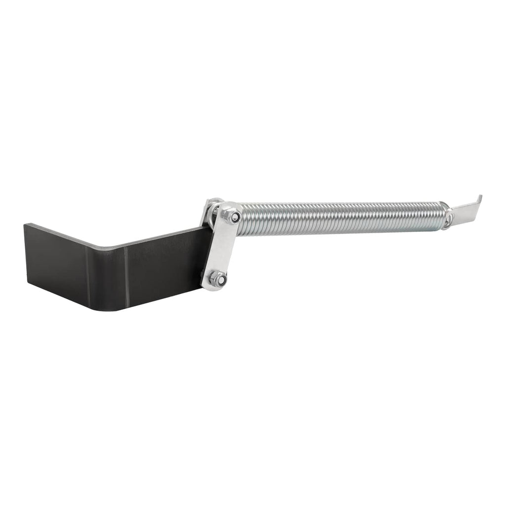 Right tailgate spring lift assist with black bracket, metal plates, and silver spring
