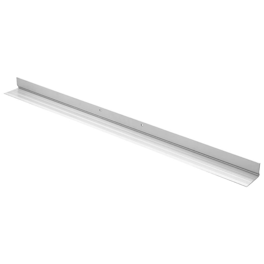 6 ft aluminum screed blade, silver-gray straight edge with mounting holes