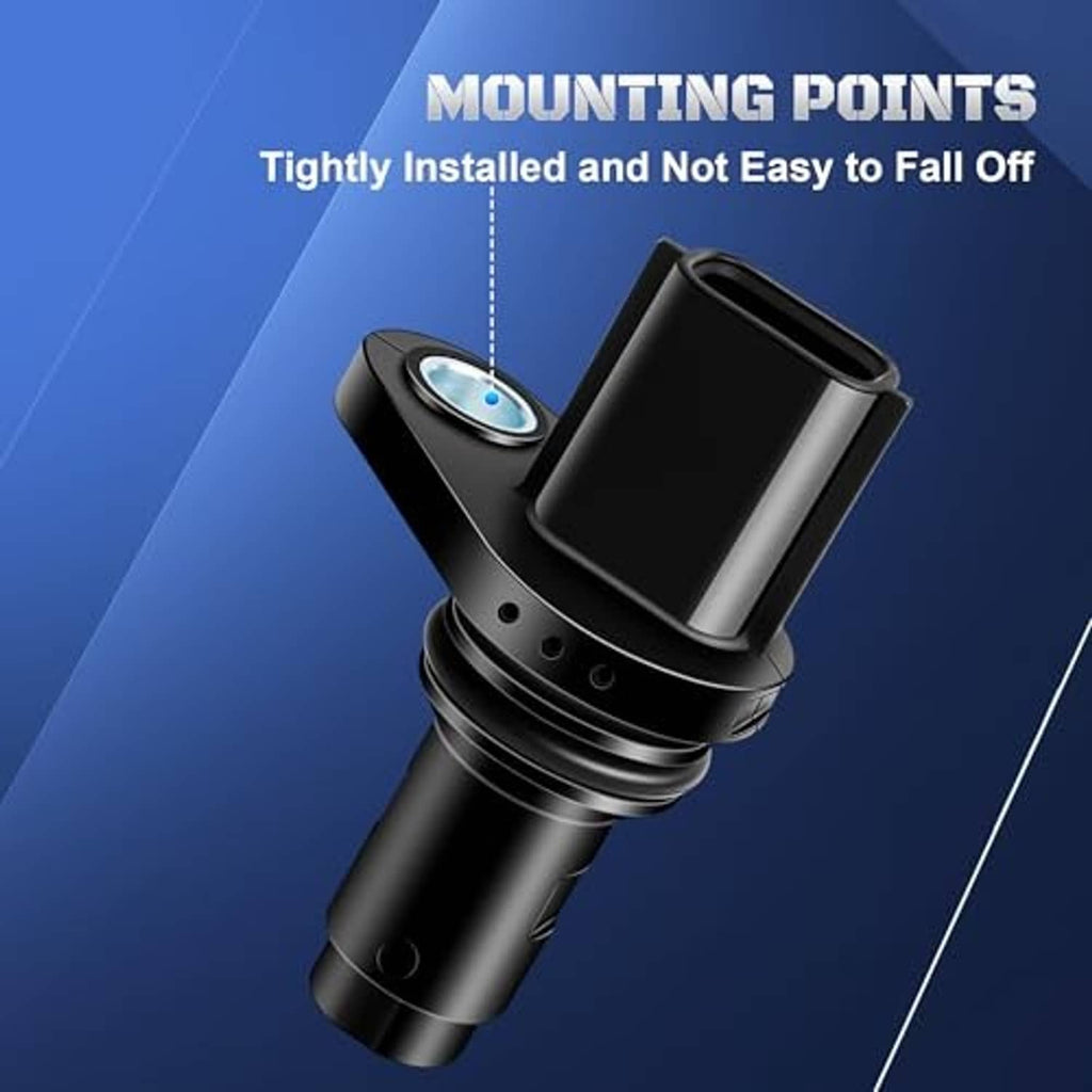 Camshaft position sensor with secure mounting and round seal window on side