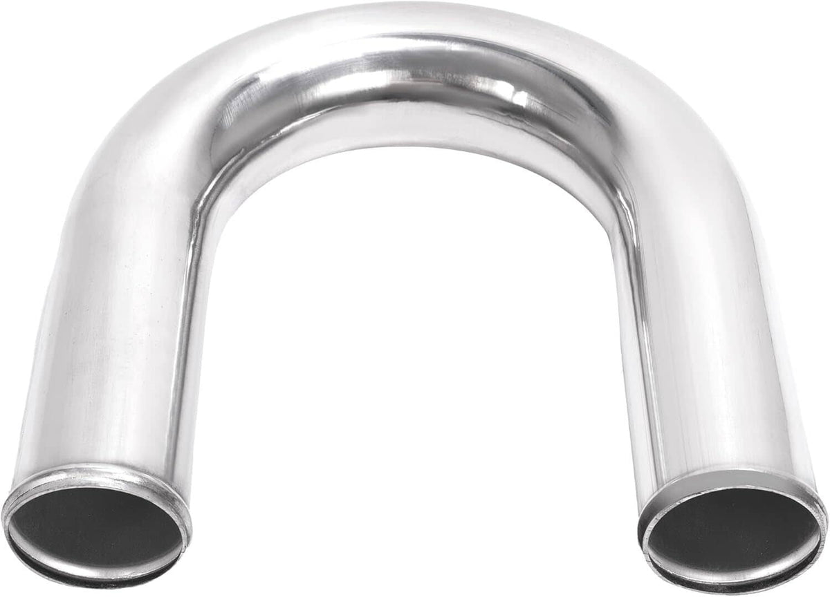 Polished aluminum U-pipe with black end openings