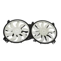 Twin radiator cooling fans with black shroud and white blades