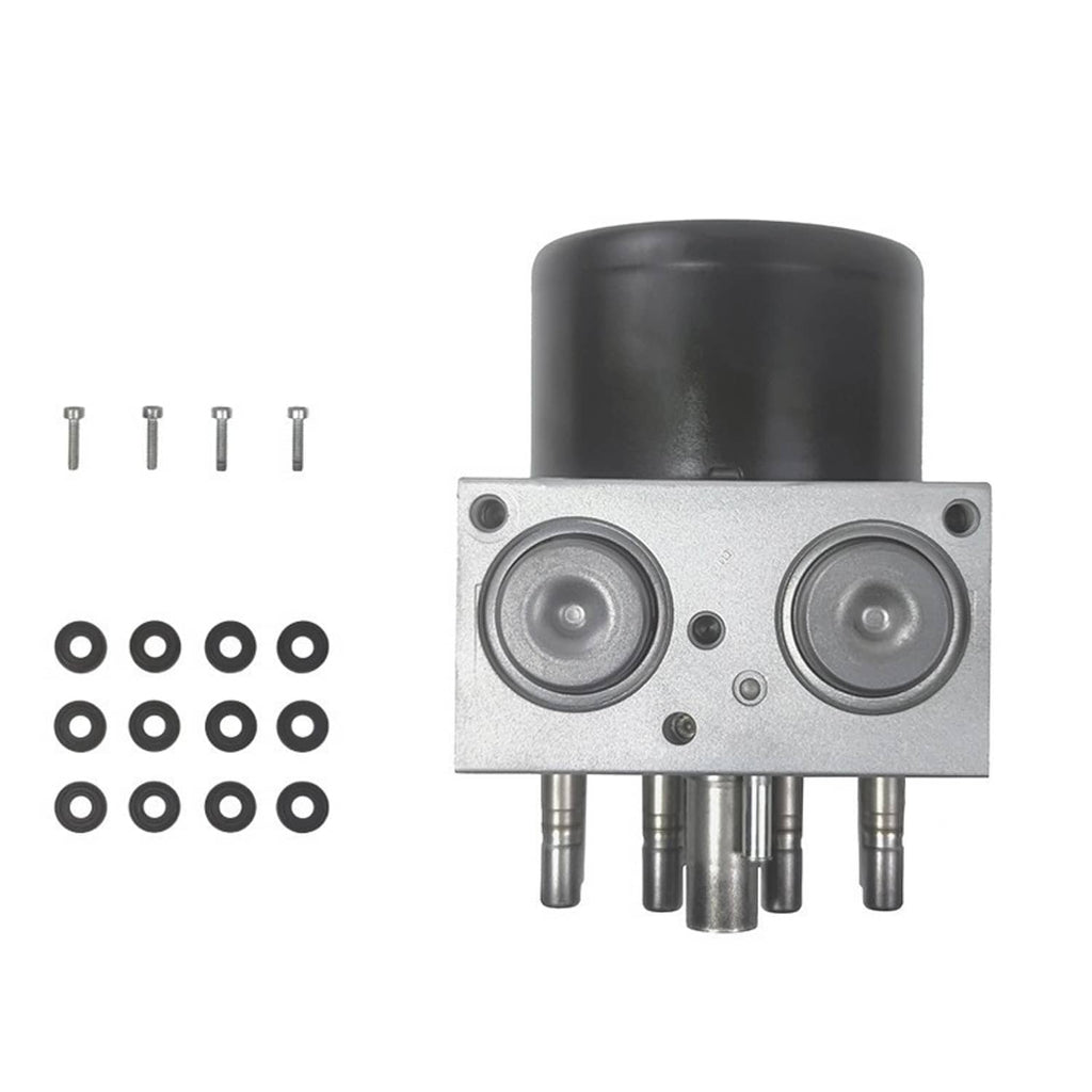 ABS control module unit 68067457AA front view with two circular ports and included hardware