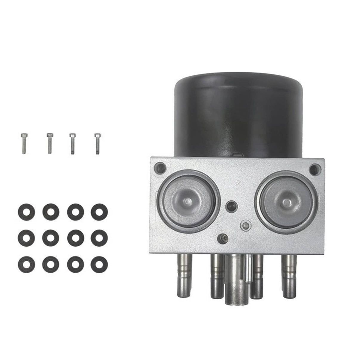 ABS control module unit 68067457AA front view with two circular ports and included hardware
