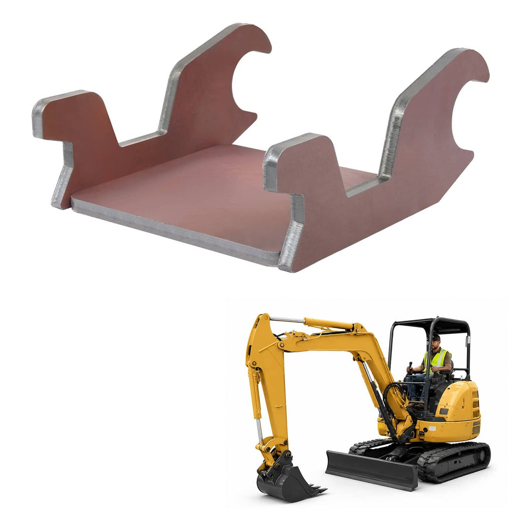 Bucket ear attachment, brown steel base with four upright clamp ears