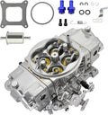 Silver double-pumper race carburetor with mounting gasket and hardware kit