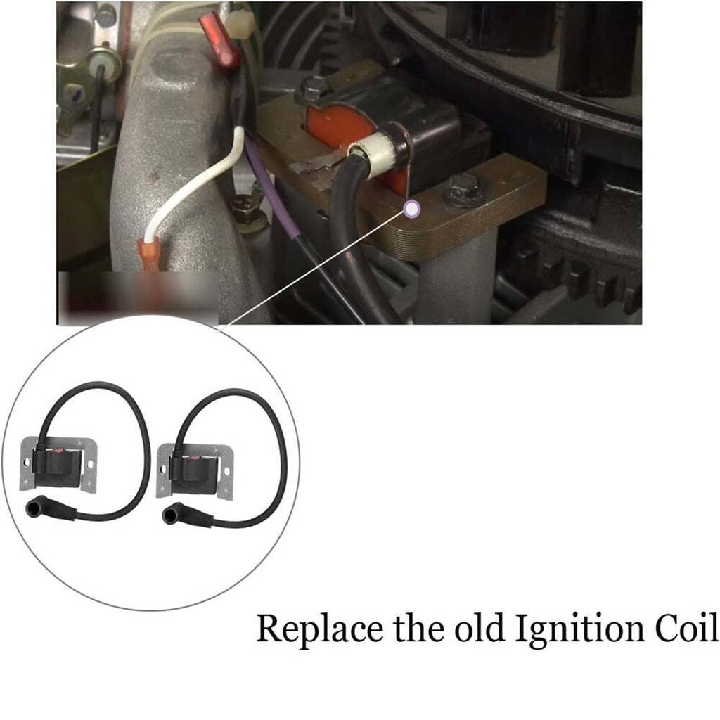 Ignition module being installed on engine wiring harness, black coil module and cables