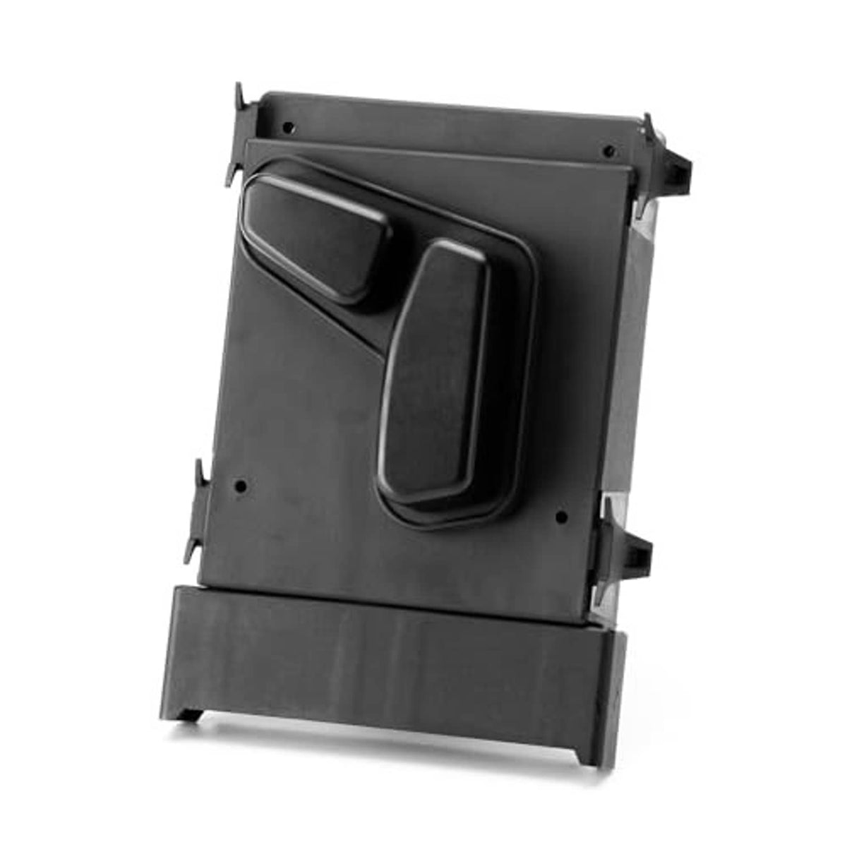 Power seat switch control module with two recessed rocker switches